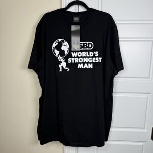 SBD World's Strongest Man T-Shirt Adult 4XL Black White Print Official 2023 NEW